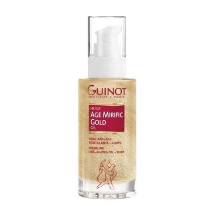 Ulei corporal anti-îmbătrânire Guinot Age Mirific Gold cu fulgi de aur, 90 ml — preț și oferte
