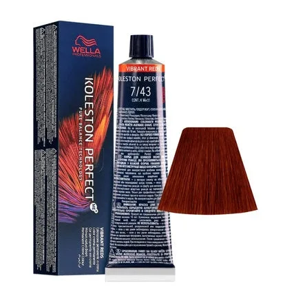 Vopsea de par, Wella Koleston Perfect Me+, 7/43 Saten Deschis Auriu Roscat, 60ml Wella Professionals — preț și oferte