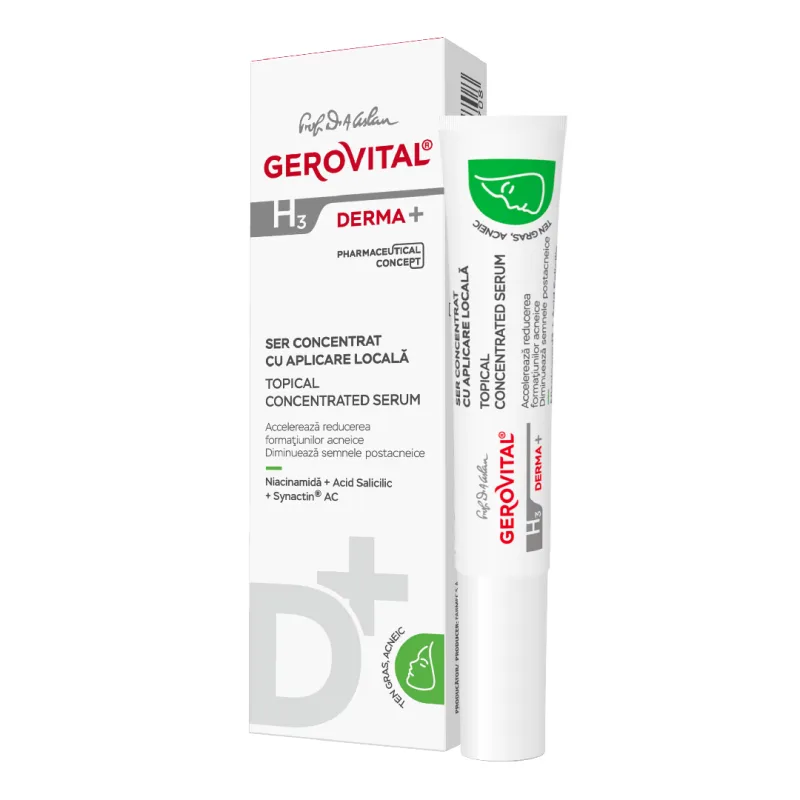 Ser concentrat cu aplicare locala H3 Derma+, 15 ml, Gerovital FARMEC — preț și oferte