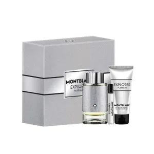 Montblanc Explorer Platinum, Set cadou parfum EDP, 100ml, 75ml, gel de duș 100ml