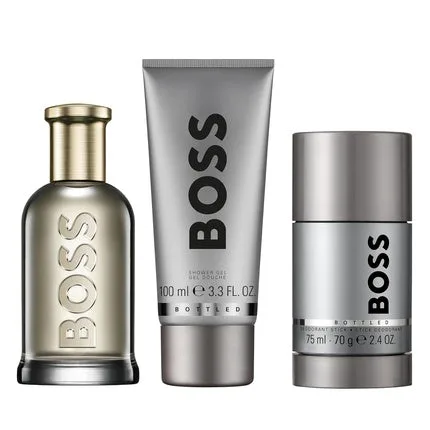 Set Parfum Hugo Boss Bottled, 75ml + 100ml + Deodorant, Argintiu — preț și oferte