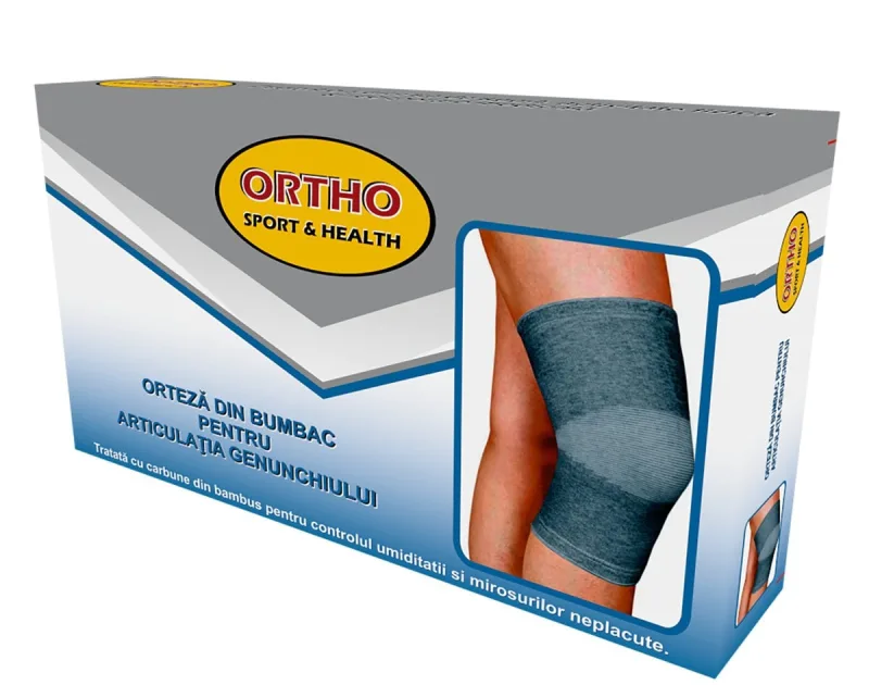 Genunchiera din bumbac tratata cu carbune din bambus - S ORTHO SPORT & HEALTH — preț și oferte