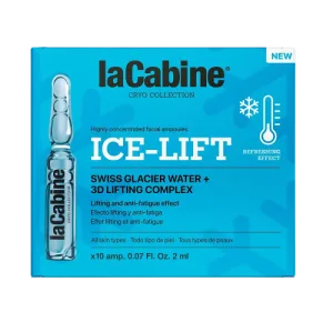 Ampoane faciale laCabine Ice-Lift, Cryo Collection, efect lifting și anti-oboseală, 10 buc x 2 ml