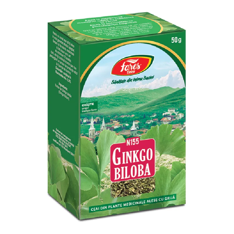 Ceai Ginkgo biloba frunze N155, 50 g, Fares — preț și oferte
