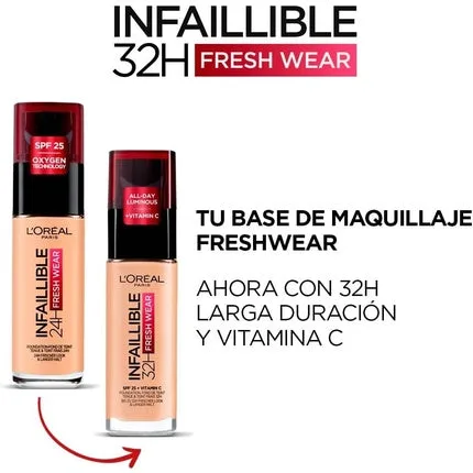 Fundație lichidă L'Oréal Paris Infallible Fresh Wear No.225 Beige Sand, SPF 25, 30ml — preț și oferte