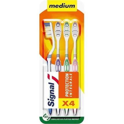 Periuță de dinți Signal Protection Integrale Medium, 4 buc, Alb/Verde/Roz — preț și oferte