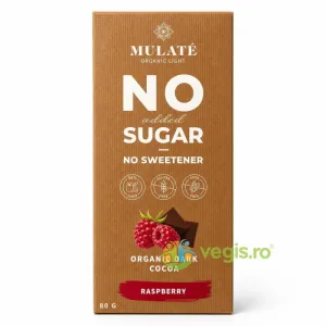 Ciocolata Neagra cu Zmeura si Cacao Nibs fara Zahar Adaugat 80g