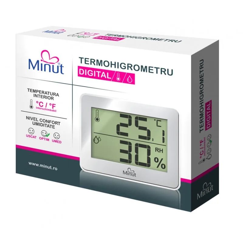 Termohigrometru digital cu 2 functii, 1 bucata, Minut — preț și oferte