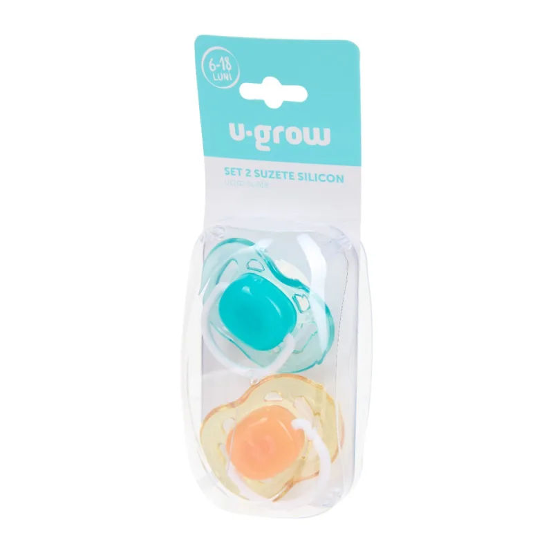 Set suzete din silicon pentru 6-18 luni U1202-SU018, 2 bucati, U-Grow — preț și oferte