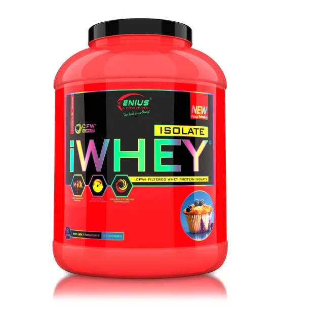 Pudra proteica cu aroma de briose cu afine iWhey Isolate, 2000g, Genius Nutrition — preț și oferte
