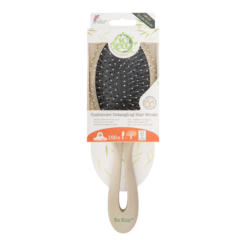 Perie ecologica cu perna pentru descurcarea parului, 1 bucata, So Eco — preț și oferte