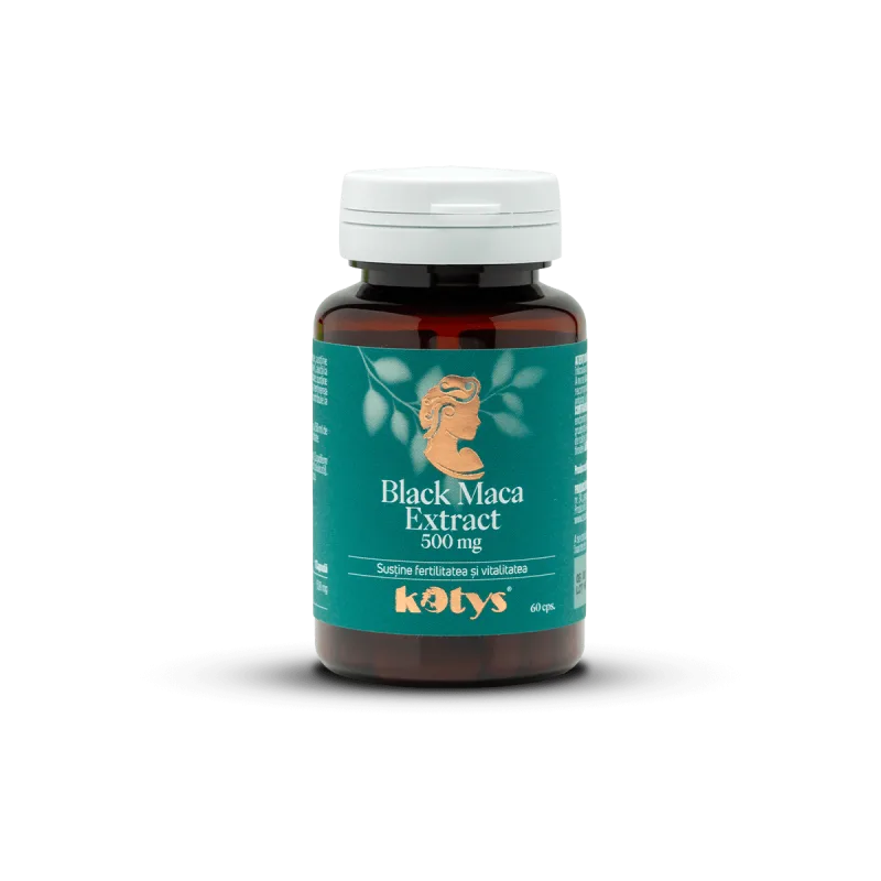 Black Maca, pentru energie și echilibru hormonal, extract 10:1 - 500mg, 60 capsule Produse Kotys — preț și oferte