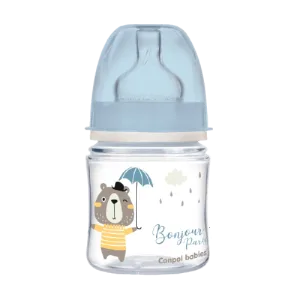 Biberon albastru anticolici cu gat larg PP EasyStart Bonjour Paris, 120ml, Canpol babies