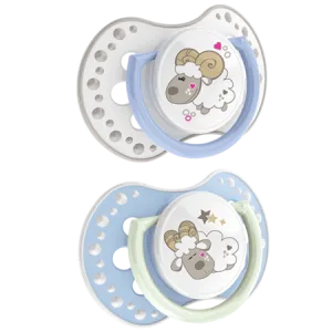 Suzeta din silicon Dynamic Night&Day oita pentru baiat 0-3 luni, 2 bucati, Lovi