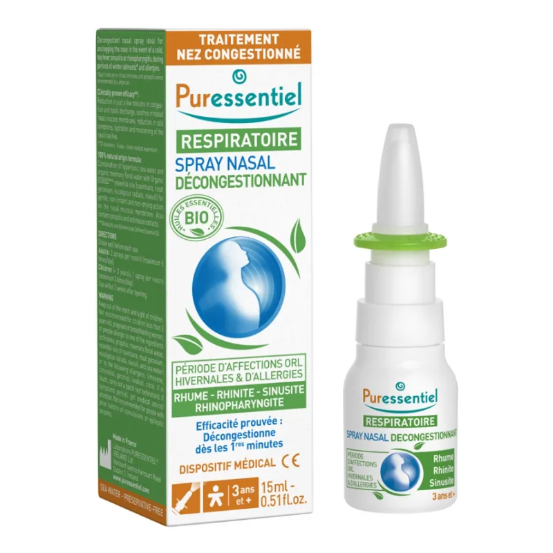Spray nazal hipertonic decongestionant, 15 ml, Puressentiel — preț și oferte