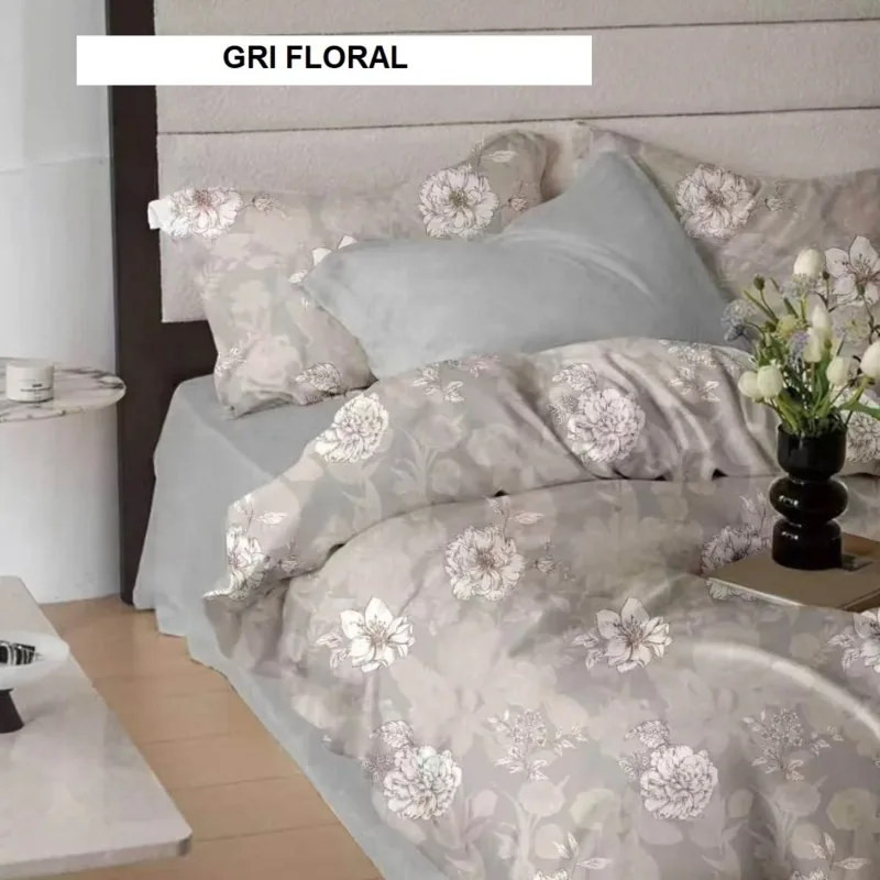 Lenjerie pat FINET (6 piese) gri floral 230x250 cm, Ralex | 1 buc RALEX INFINITY — preț și oferte