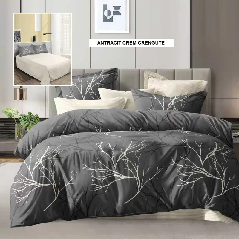 Lenjerie de pat ECONOMY antracit crem crengute 230x250 cm, Ralex | 1 buc RALEX INFINITY — preț și oferte