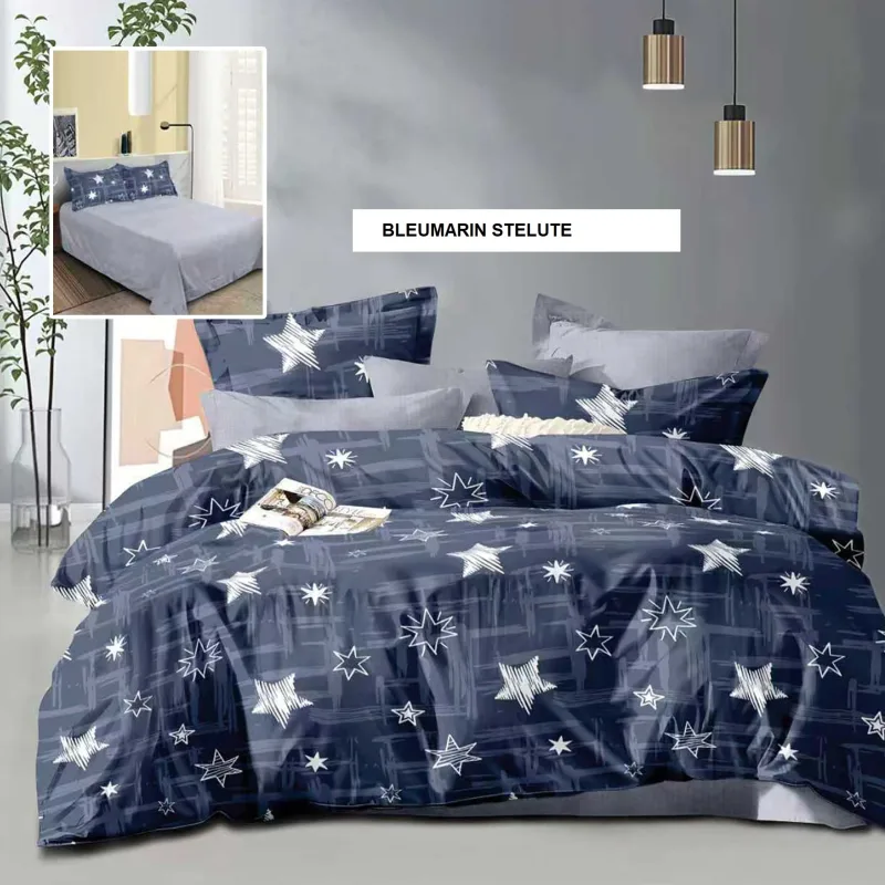 Lenjerie de pat ECONOMY bleumarin stelute 230x250 cm, Ralex | 1 buc RALEX INFINITY — preț și oferte