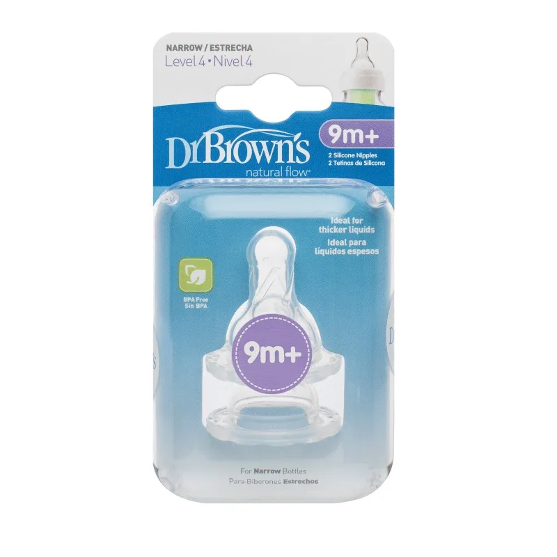 Tetine gat ingust Nivel 4, 2 bucati, Dr. Brown's — preț și oferte