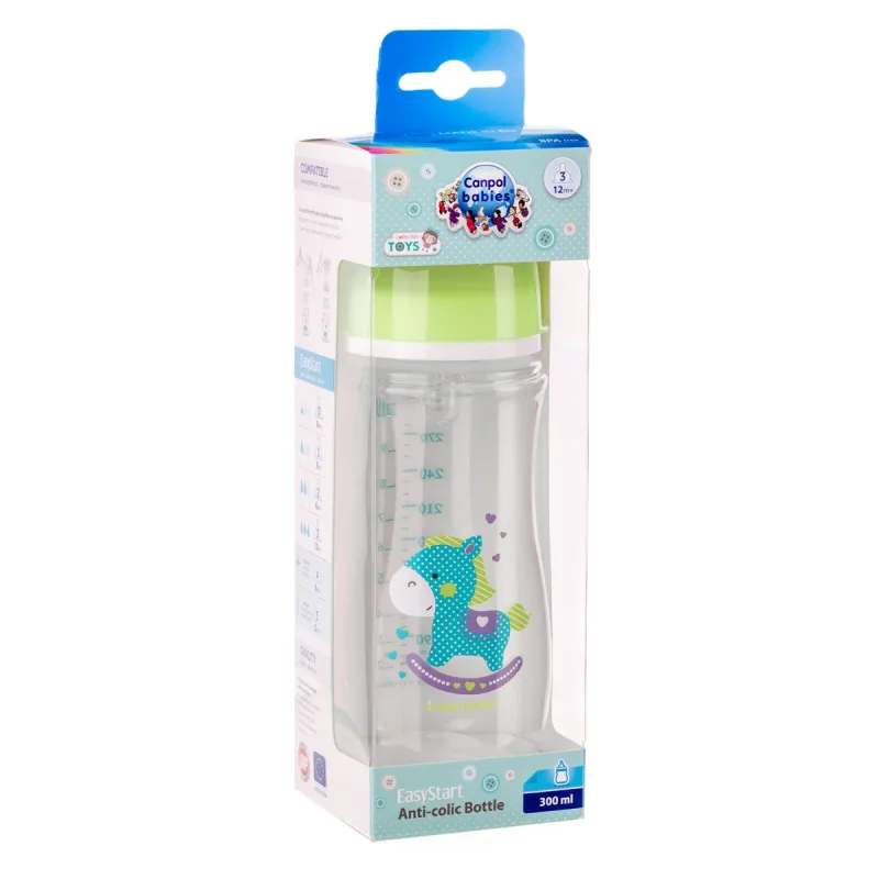 Biberon anticolici cu gat larg EasyStart Exotic Animals, 300ml, Canpol babies — preț și oferte
