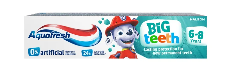 AQUAFRESH PASTA DE DINTI BIG TEETH 6-8 ANI*50ML — preț și oferte