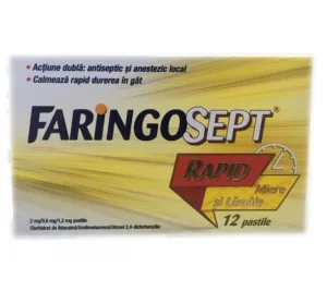 FARINGOSEPT RAPID MIERE SI LAMAIE 2 MG/0,6 MG/1,2 MG X 12