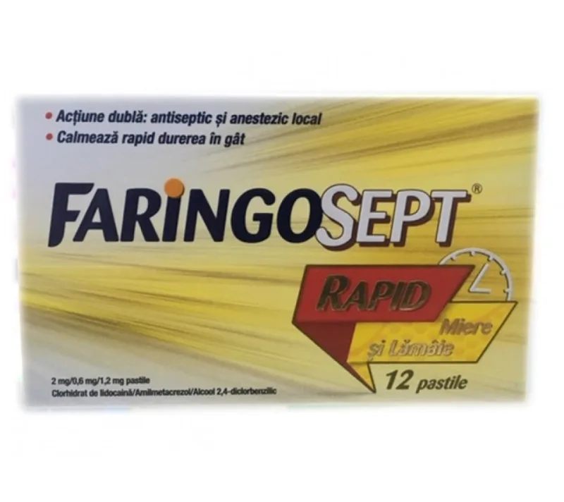 FARINGOSEPT RAPID MIERE SI LAMAIE 2 MG/0,6 MG/1,2 MG X 12 Terapia — preț și oferte