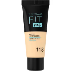 Fond de ten, Maybelline New York, Fit Me Matte Poreless, 118 Nude, 30ml