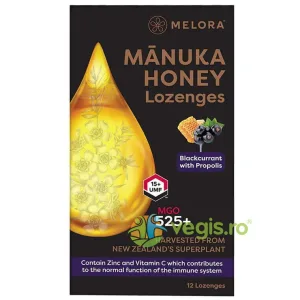 Dropsuri cu Miere de Manuka MGO 525+ (UMF 15+) Coacaze Negre si Propolis 12buc