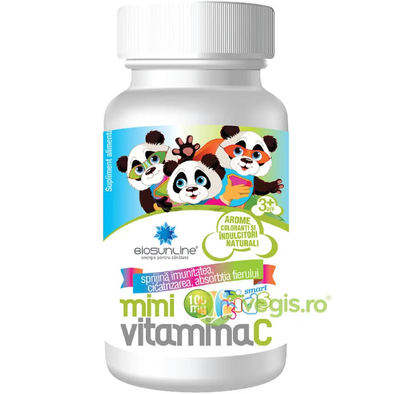 Mini Vitamina C pentru Copii 100mg 30cpr masticabile BIOSUNLINE — preț și oferte
