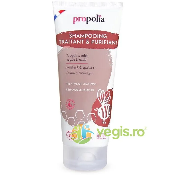 Sampon Tratament Purifiant Bio cu Propolis, Miere, Argila si Ienupar 200ml PROPOLIA — preț și oferte