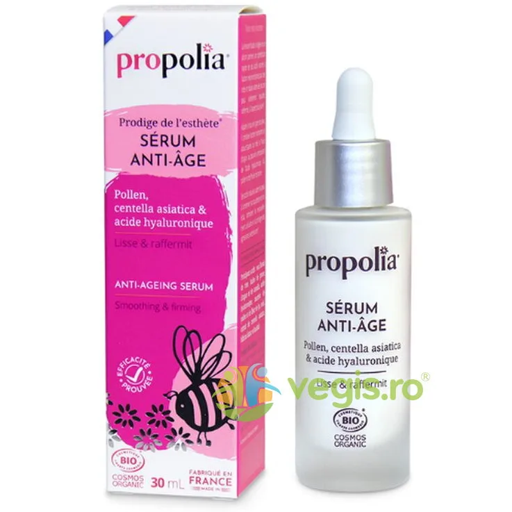 Ser Anti-Imbatranire Bio cu Polen, Centella Asiatica si Acid Hialuronic 30ml PROPOLIA — preț și oferte