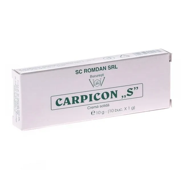 Carpicon S Cremă Solidă, 10 supozitoare Romdan — preț și oferte