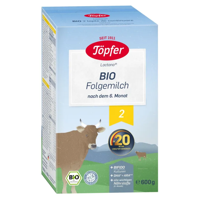 Töpfer Bio 2 Lactana Lapte Praf de Continuare, de la 6 luni, 600 g — preț și oferte
