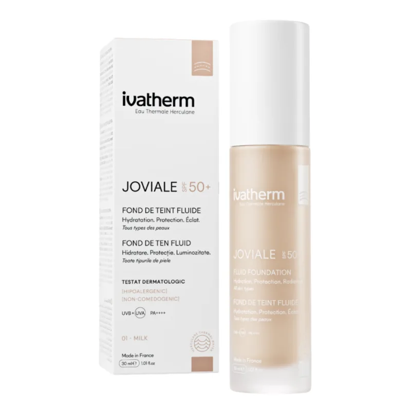 Fond de ten fluid cu SPF50+ Joviale, 01 Milk, 30 ml, Ivatherm — preț și oferte