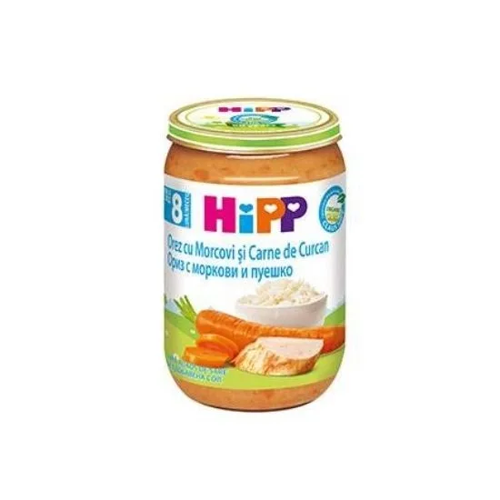 HiPP Orez cu Morcovi și Carne de Curcan, de la 8 luni, 220 g — preț și oferte