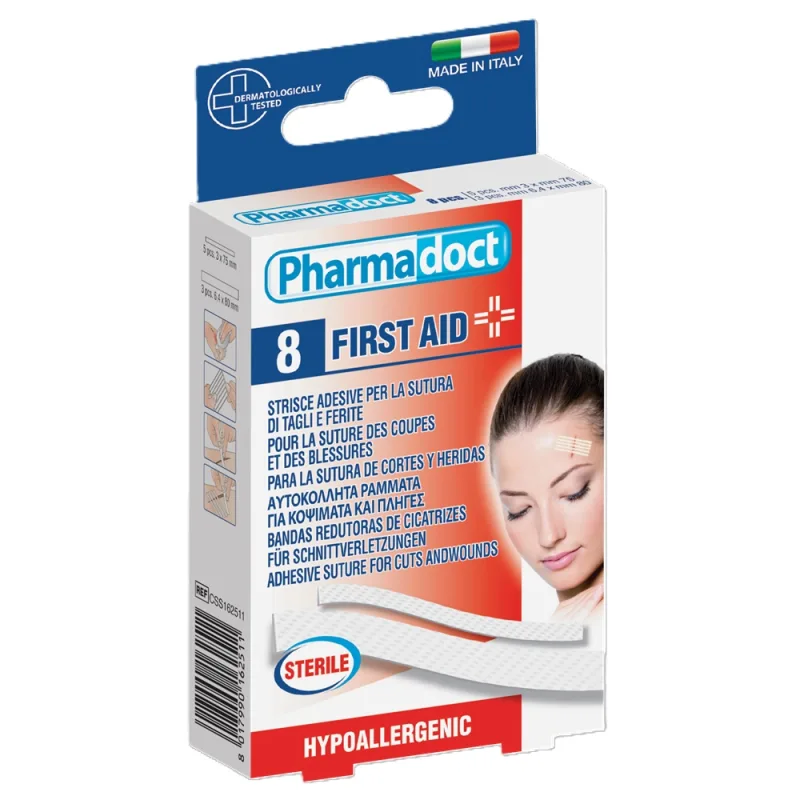 Pharmadoct Plasturi pentru Sutura Rănilor, 2 dimensiuni, 8 bucăți — preț și oferte
