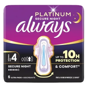Always Platinum Secure Night Absorbante de Noapte, 5 bucăți