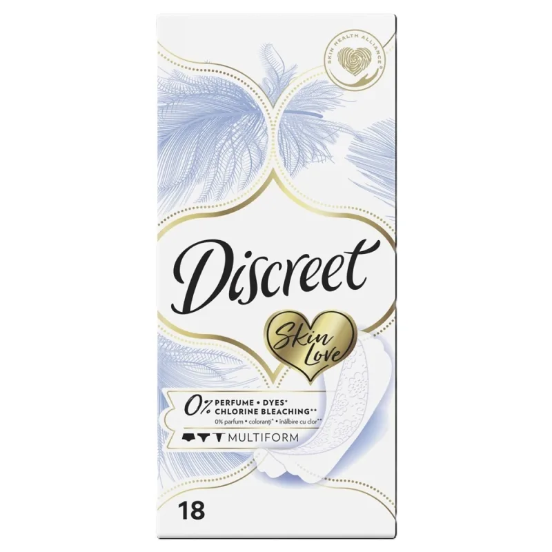 Discreet Deo Skin Love Absorbante Zilnice Multiform, 18 bucăți — preț și oferte