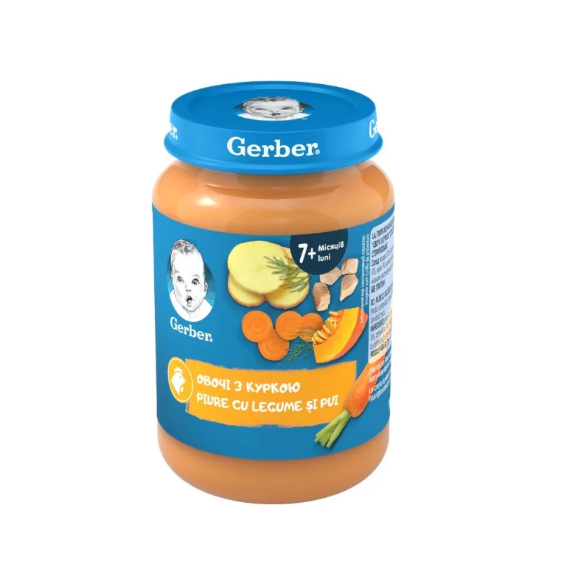 Gerber Piure cu Legume și Pui, de la 7 luni, 190 g — preț și oferte