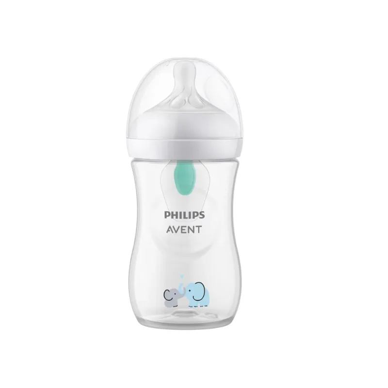 Philips Avent Natural Response Biberon cu AirFree, Elefant, 1 lună+, 260 ml — preț și oferte