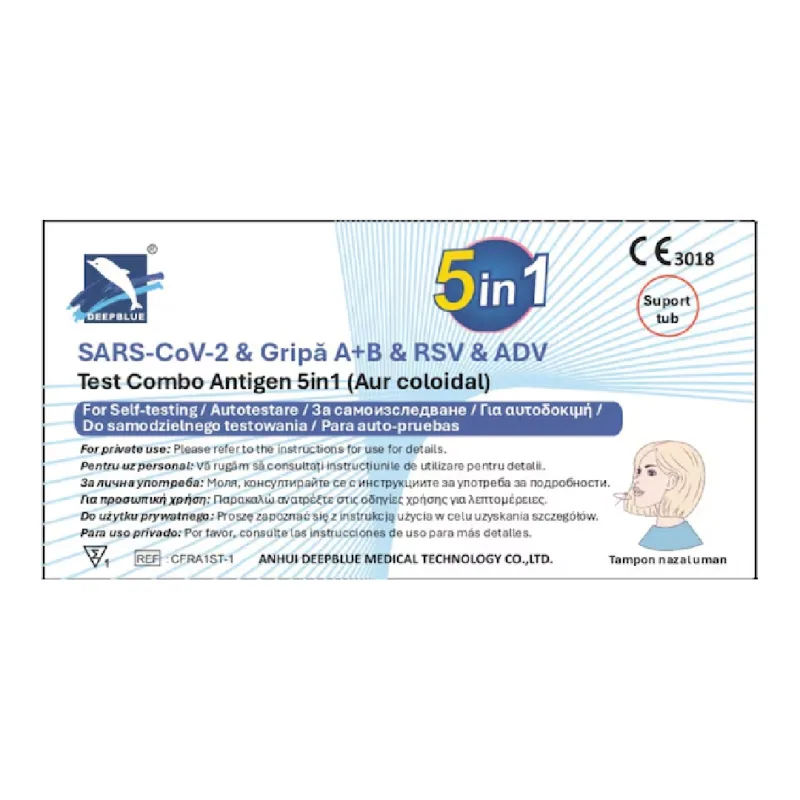 Test Rapid Antigen Combo 5in1, Gripa A+B/ Covid19/ RSV/ ADV, 1 bucata, Deepblue — preț și oferte