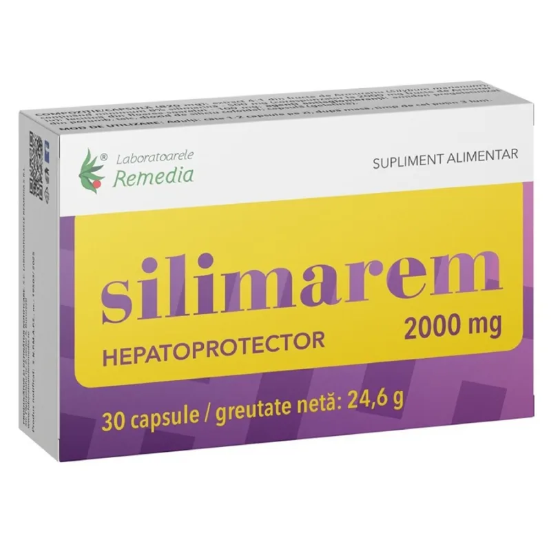 Silimarem 2000 mg, 30 capsule, Laboratoarele Remedia — preț și oferte