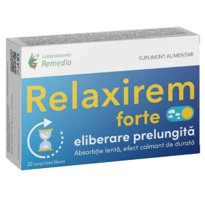 Relaxirem Forte cu eliberare prelungită, 30 comprimate, Laboratoarele Remedia
