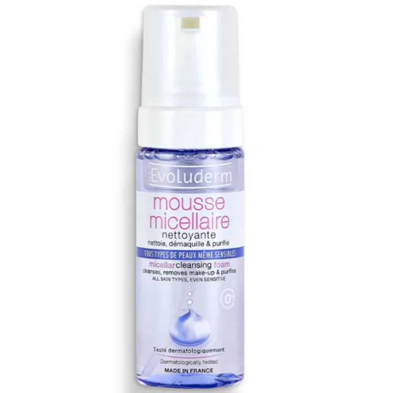 Spuma micelara de curatare pentru toate tipurile de ten, 150ml, Evoluderm — preț și oferte