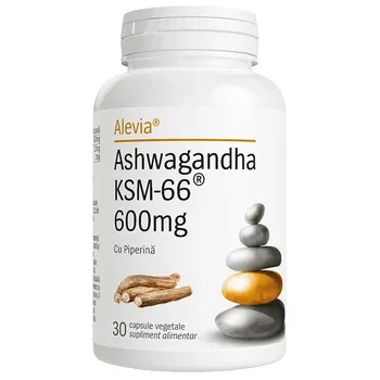 Alevia  ashwaganda ksm-66600 mg cu piperina 30 cps. — preț și oferte