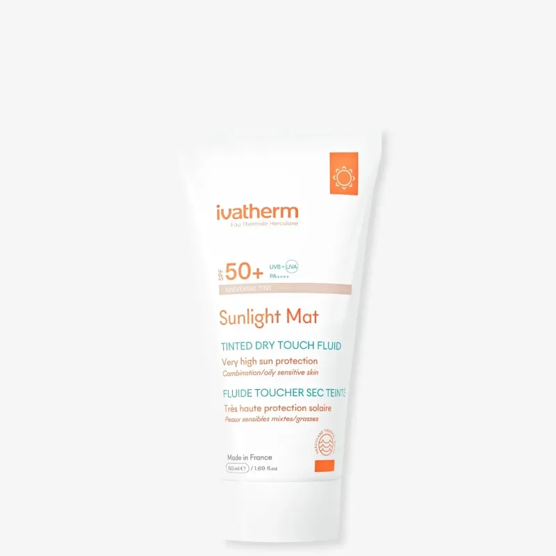 Ivatherm Sunlight mat Tinted dry touch crema colorata SPF50+ 50ml — preț și oferte