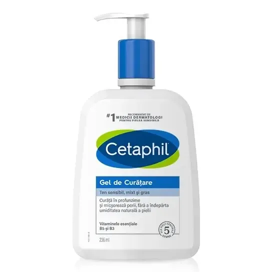Cetaphil Gel de curatare ten sensibil, mixt si gras (Niacinamida & Pantenol)  236ml — preț și oferte
