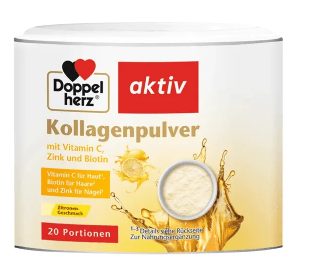 Doppelherz Aktiv Kollagen pudra lamaie + Vitamina C + Zinc + Biotina 150 g — preț și oferte