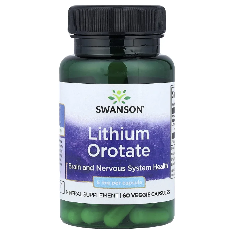 Lithium Orotate  5mg  60 caps. Swanson — preț și oferte